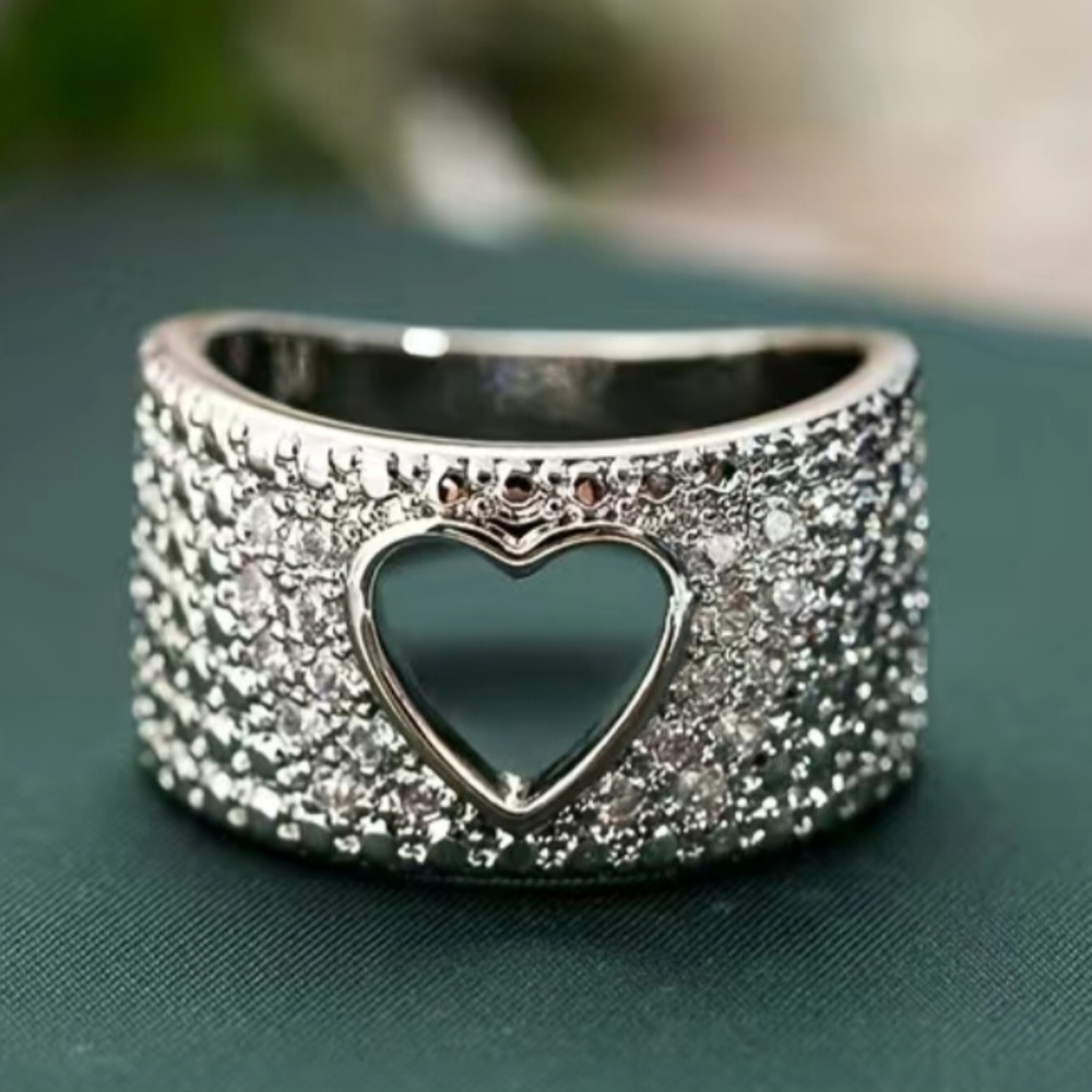 New beautiful heart cut out plated band ring size 6 to 12.ASK IF …
